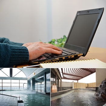 島海月で利用できる大浴場と露天風呂とご利用シーン